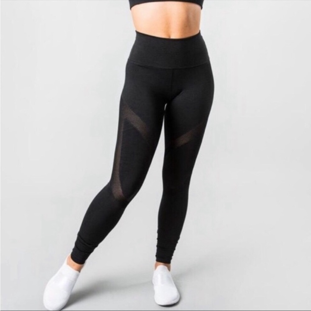 Alphalete Mesh Cutout Black Leggings